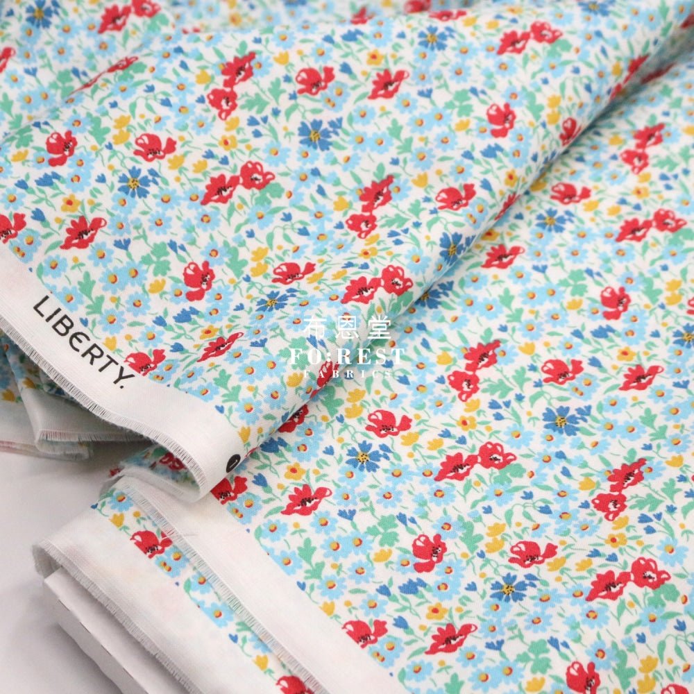 Quilting Liberty - Wildflower Poppy A - FO:REST Fabric 布恩堂Liberty fabrictana lawnjapanese fabricykk zipper