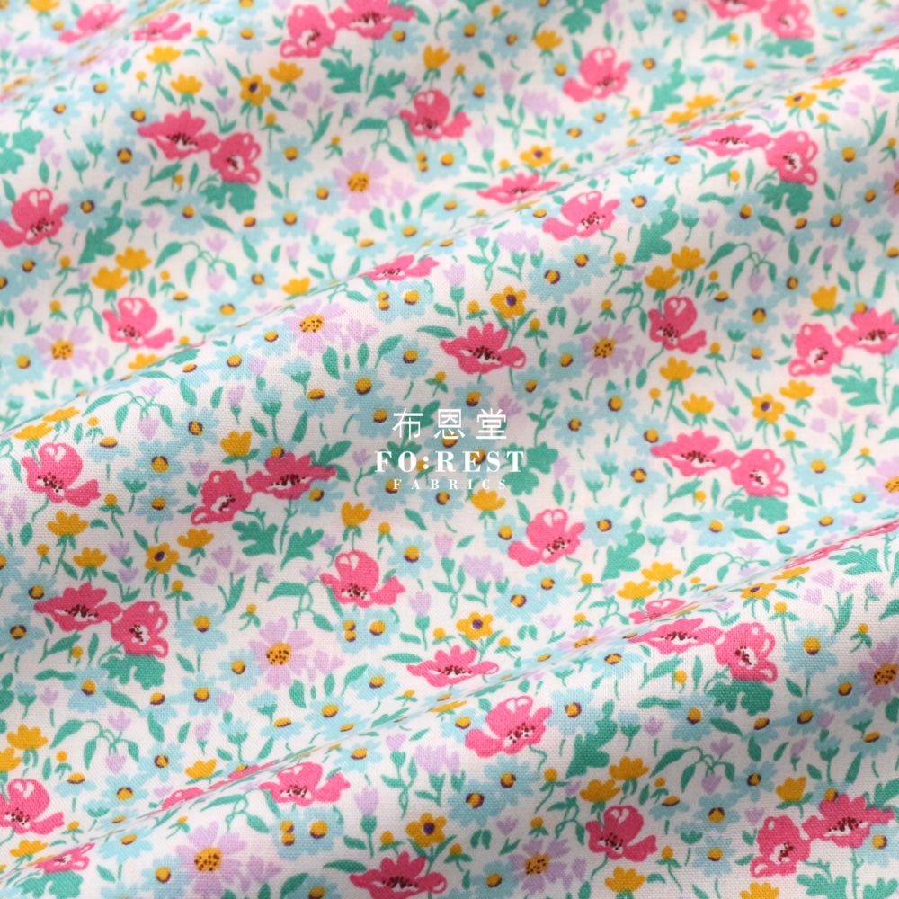 Quilting Liberty - Wildflower Poppy B - FO:REST Fabric 布恩堂Liberty fabrictana lawnjapanese fabricykk zipper