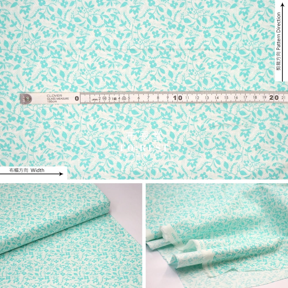 Quilting Liberty - Yolande Blossom Green Lasenby Cotton
