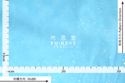 cotton - Swallow in the snow Metallic fabric (blue) - forest-fabric