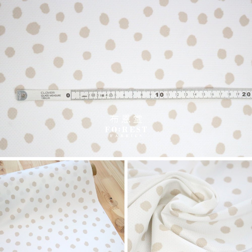 Swing Cool Knit - Dot fabric Khaki 冷感 - FO:REST Fabric 布恩堂Liberty fabrictana lawnjapanese fabricykk zipper