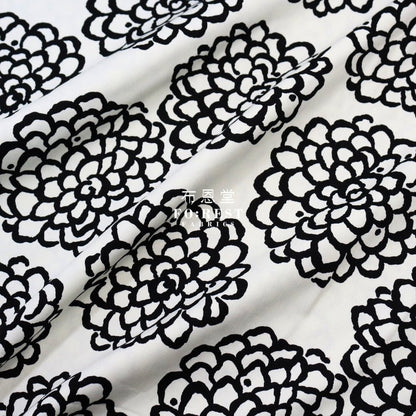 Twill - Peony fabric Black - FO:REST Fabric 布恩堂Liberty fabrictana lawnjapanese fabricykk zipper