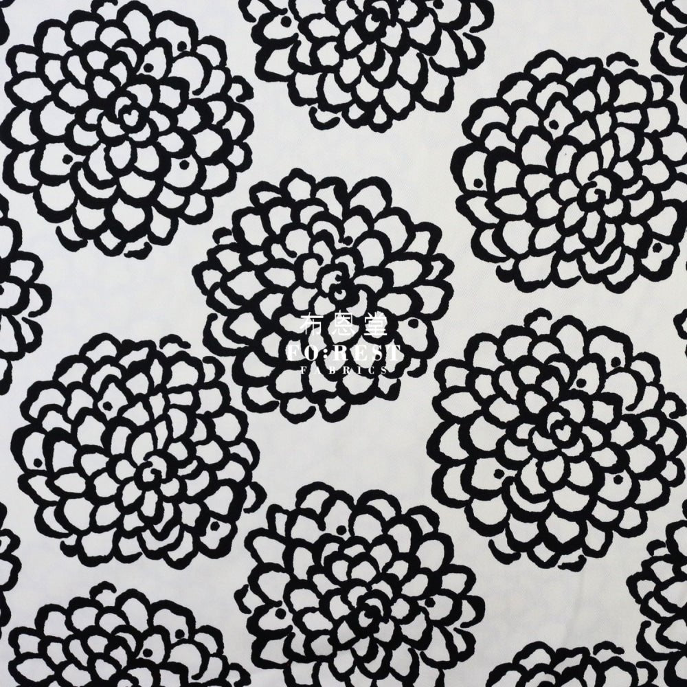 Twill - Peony fabric Black - FO:REST Fabric 布恩堂Liberty fabrictana lawnjapanese fabricykk zipper