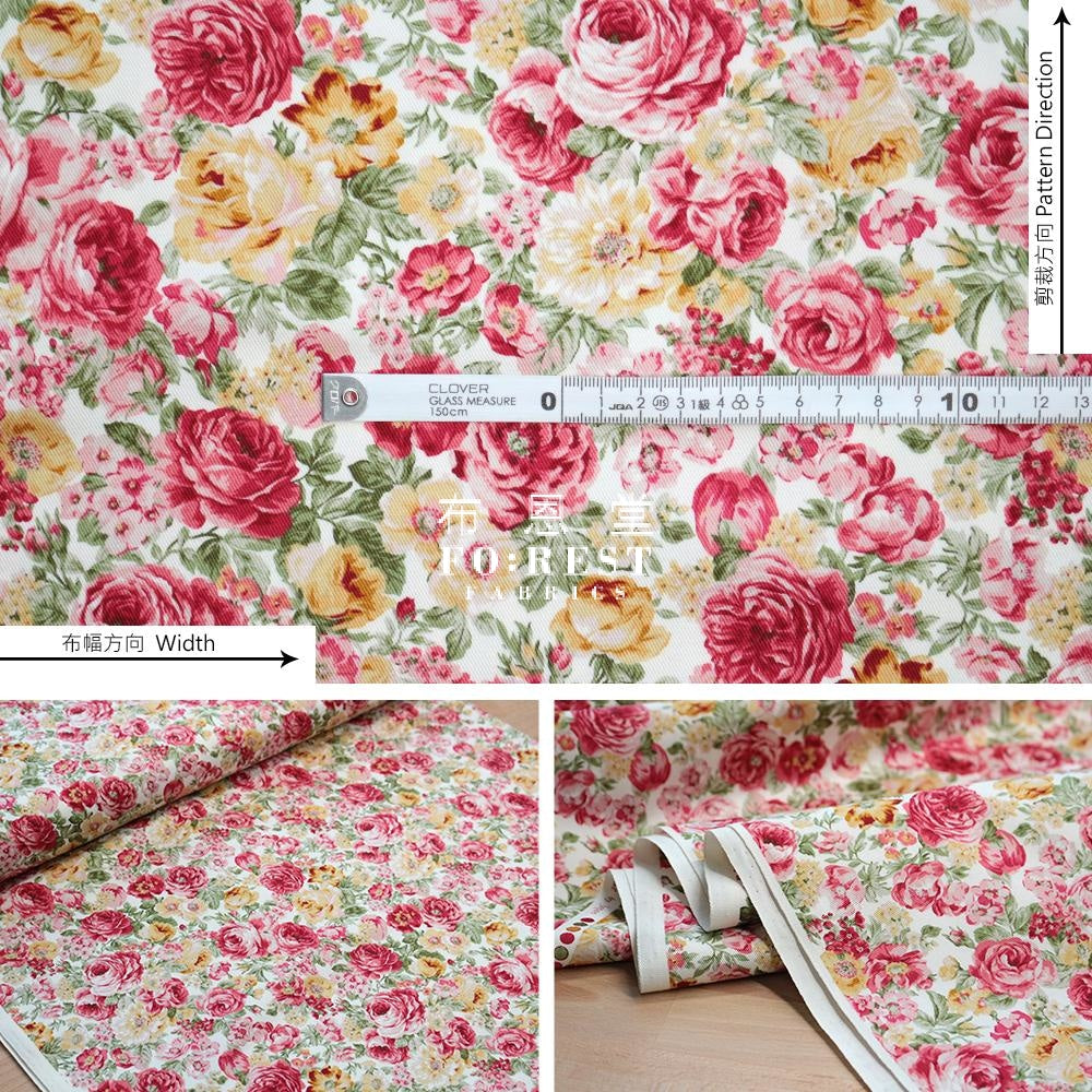 Twill - Rose Garden Fabric Twill