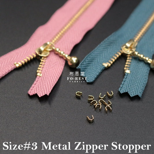 U Shape Metal Zipper Stopper - Gold
