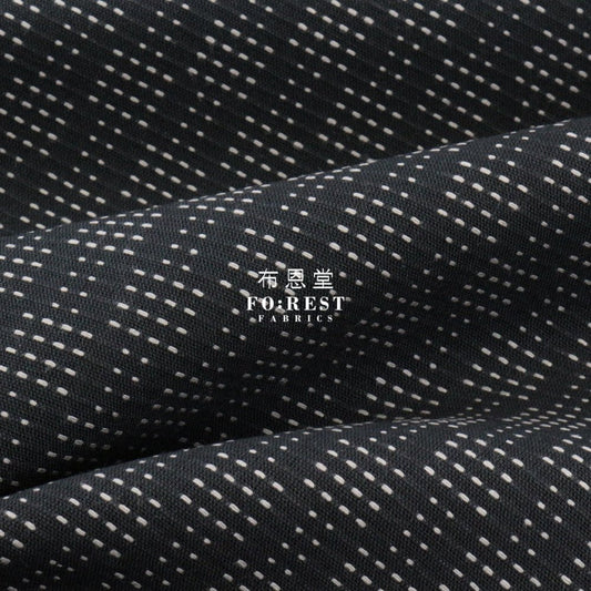 Yarn dyed cotton - Sashiko style 刺子織風 fabric BLACK - FO:REST Fabric 布恩堂Liberty fabrictana lawnjapanese fabricykk zipper