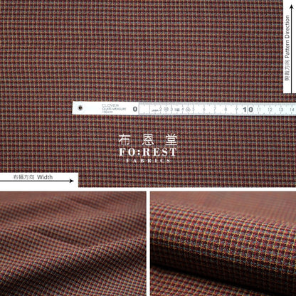 Yarn Dyed Cotton - Tiny Square Fabric Dark Red