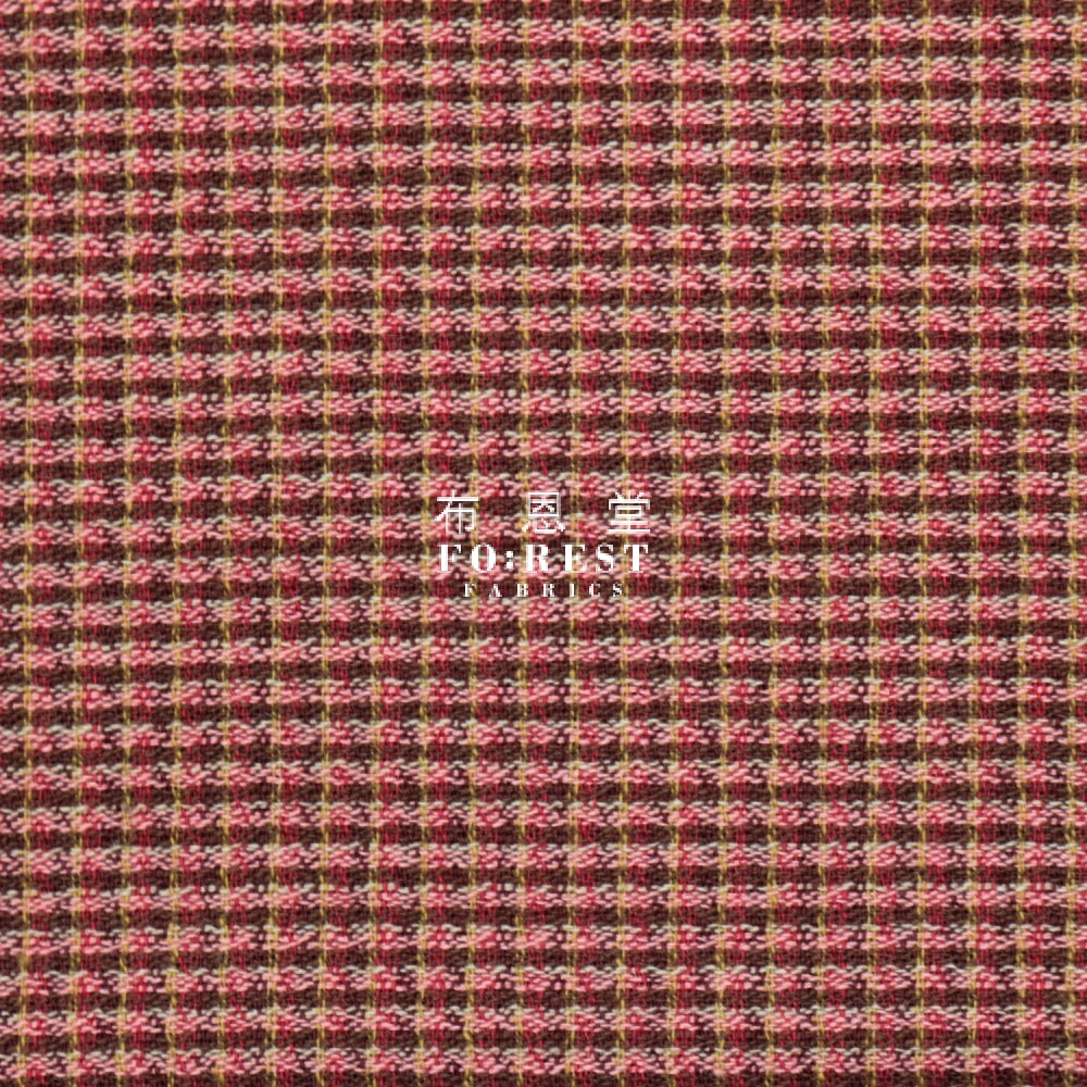 Yarn Dyed Cotton - Tiny Square Fabric Red