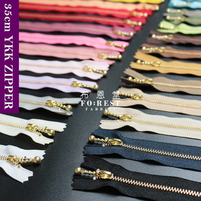 YKK 35cm Zipper Golden - FO:REST Fabric 布恩堂Liberty fabrictana lawnjapanese fabricykk zipper
