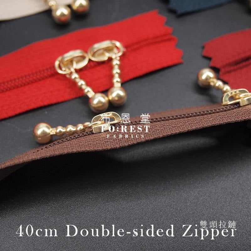 Ykk 40Cm Double-Sided Zipper Golden