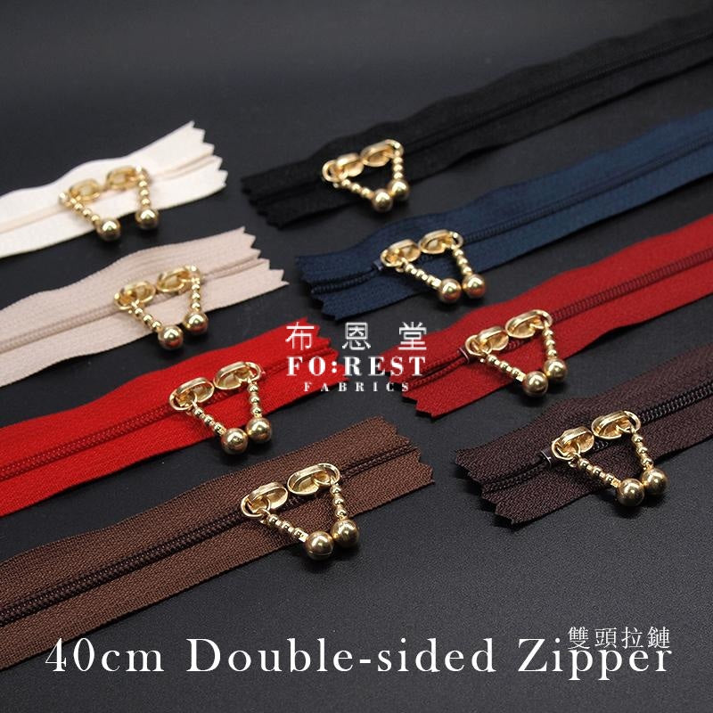 Ykk 40Cm Double-Sided Zipper Golden