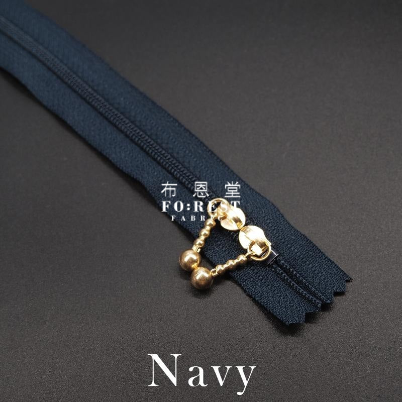 YKK 40cm Double - sided Zipper Golden - FO:REST Fabric 布恩堂Liberty fabrictana lawnjapanese fabricykk zipper