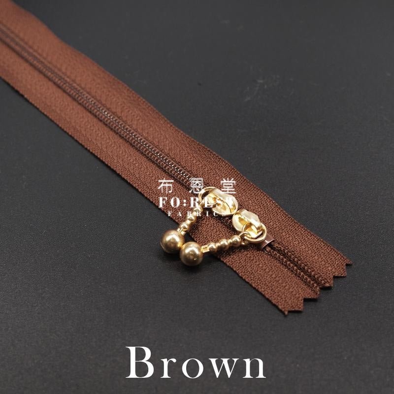 YKK 40cm Double - sided Zipper Golden - FO:REST Fabric 布恩堂Liberty fabrictana lawnjapanese fabricykk zipper