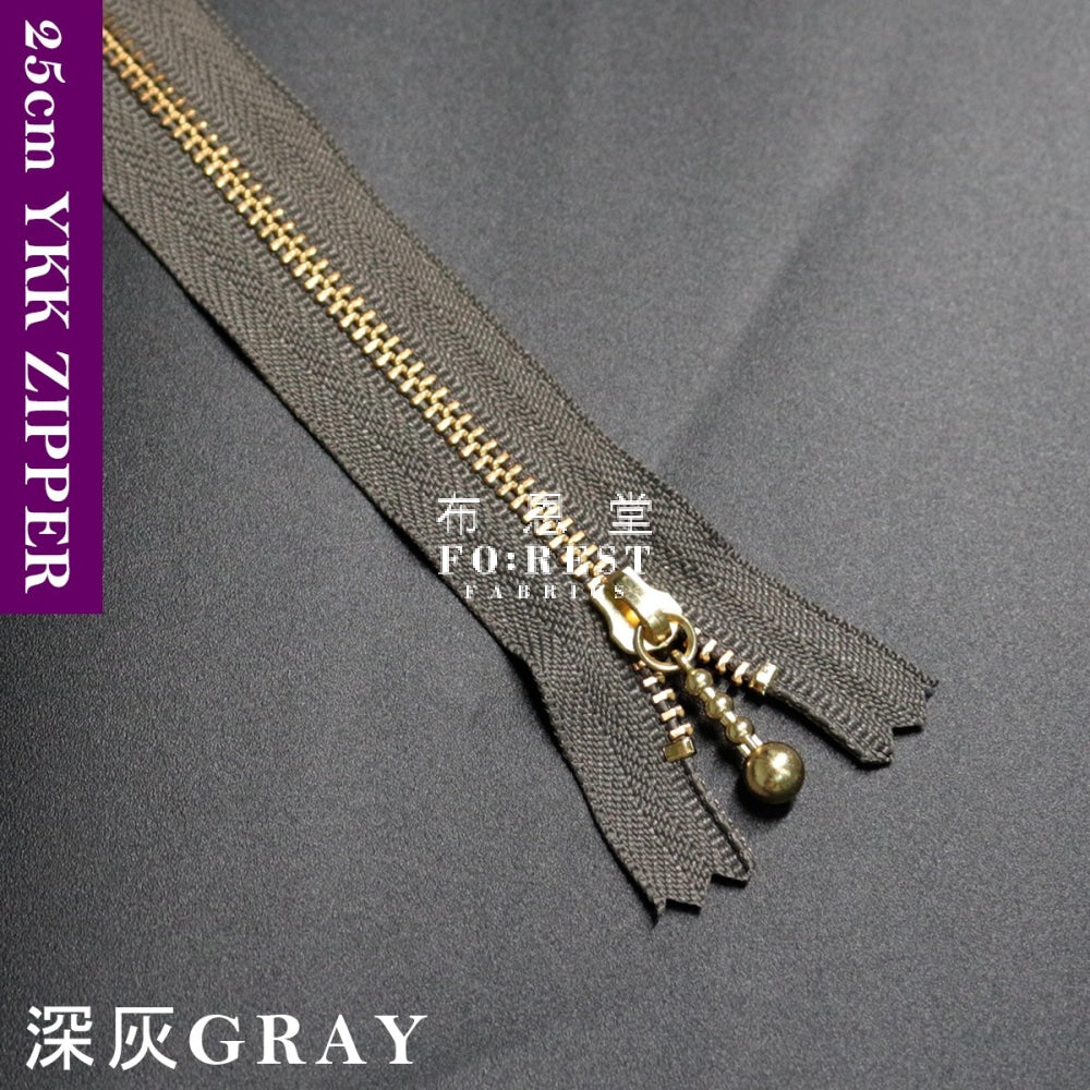 Ykk Zipper Golden 25Cm Gray