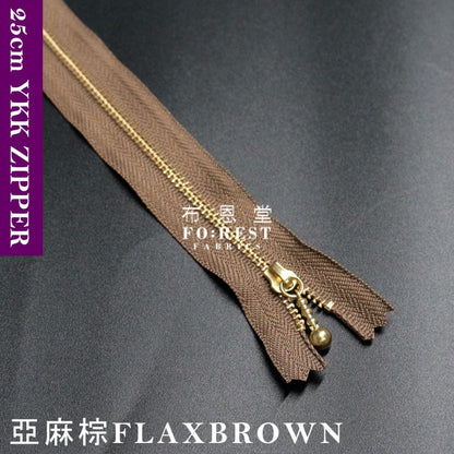 Ykk Zipper Golden 25Cm Flaxbrown