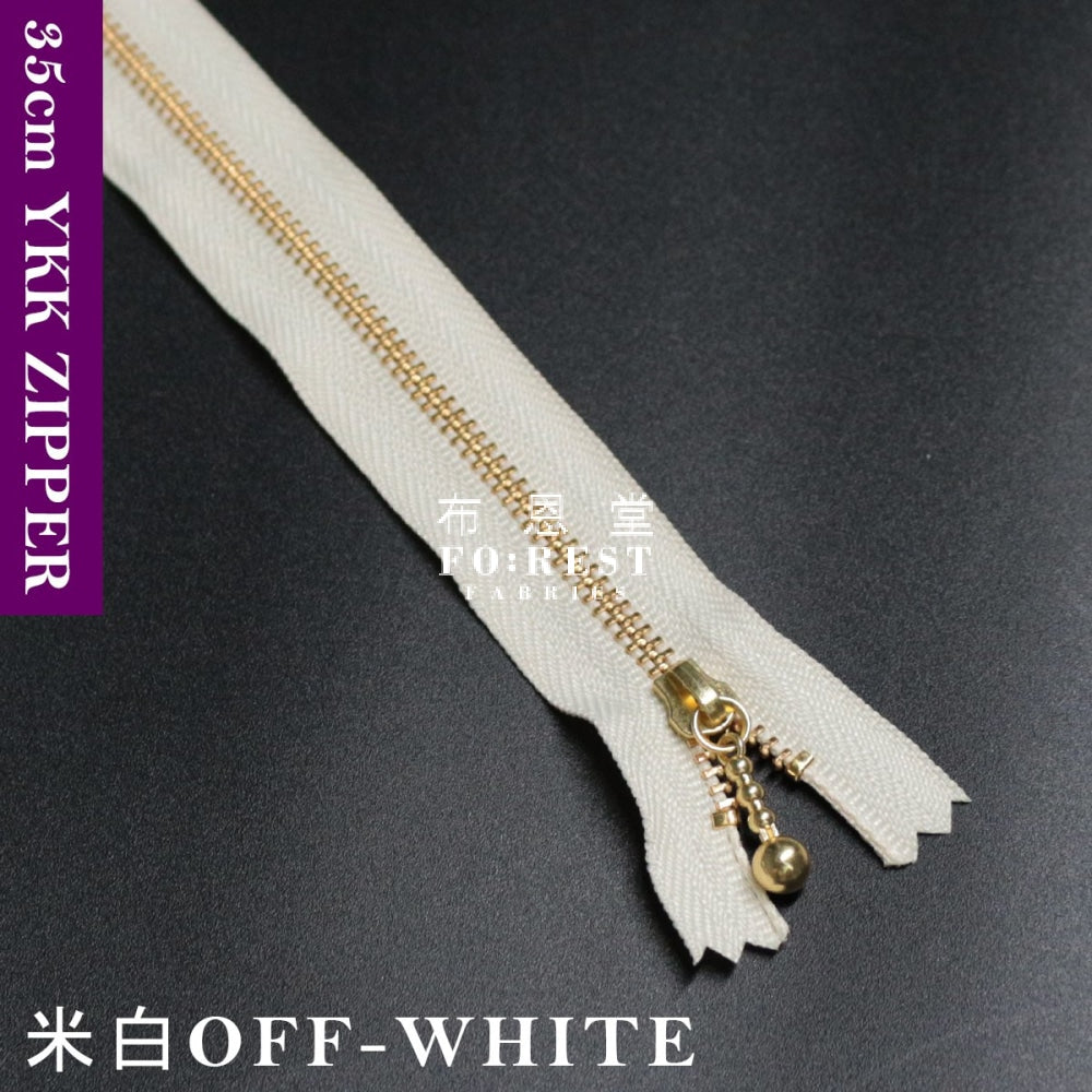 Ykk Zipper Golden 35Cm Off-White