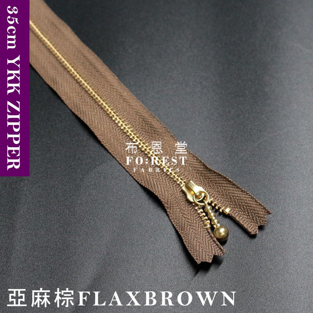 Ykk Zipper Golden 35Cm Flaxbrown