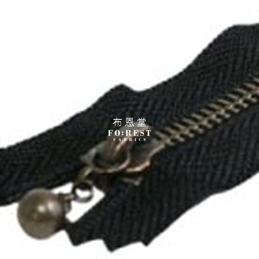 Ykk Zipper Golden Colour 10Cm Black