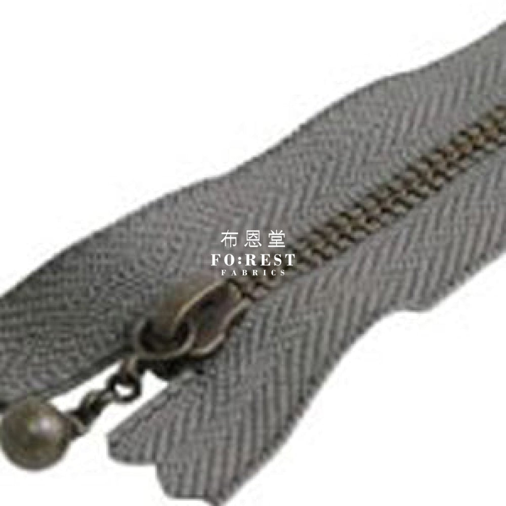 Ykk Zipper Golden Colour 10Cm Gray