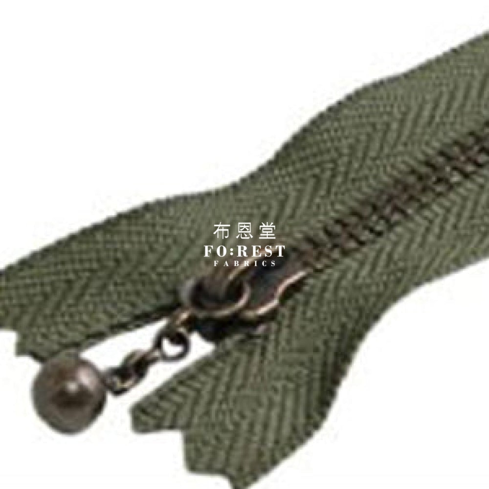 Ykk Zipper Golden Colour 10Cm Moss