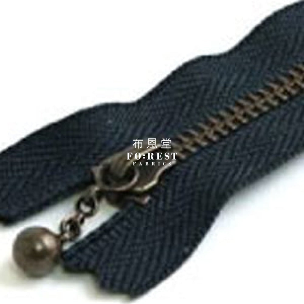 Ykk Zipper Golden Colour 10Cm Navy