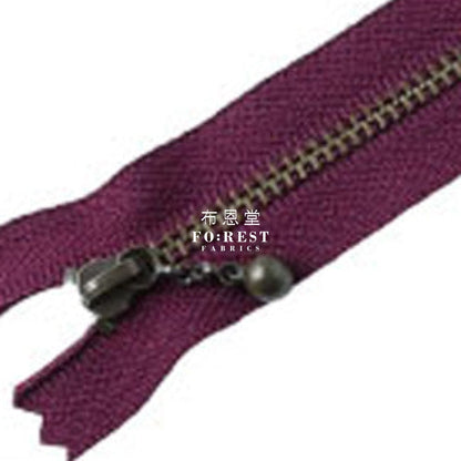 Ykk Zipper Golden Colour 10Cm Wine