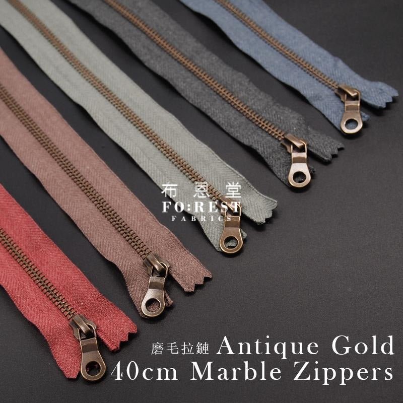 YKK40cm Marble Zippers Antique Glod - FO:REST Fabric 布恩堂Liberty fabrictana lawnjapanese fabricykk zipper