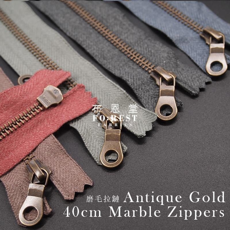 YKK40cm Marble Zippers Antique Glod - FO:REST Fabric 布恩堂Liberty fabrictana lawnjapanese fabricykk zipper
