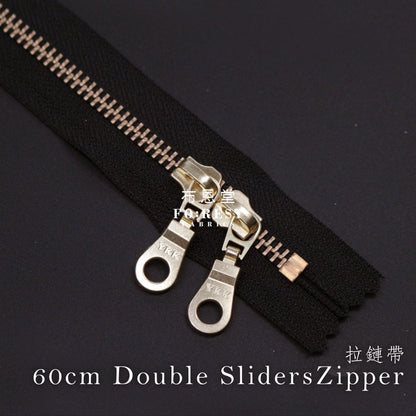 Ykk60Cm Double Silder Zippers Black Zipper