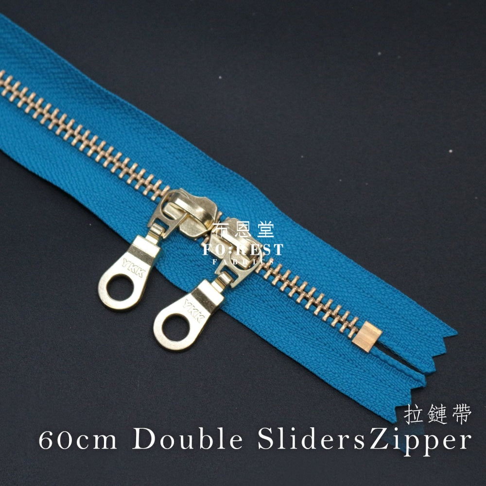 Ykk60Cm Double Silder Zippers Blue Zipper