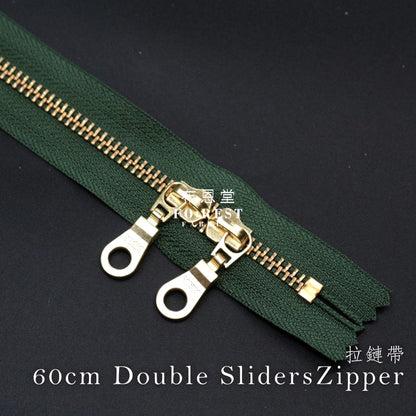 Ykk60Cm Double Silder Zippers Moss Zipper