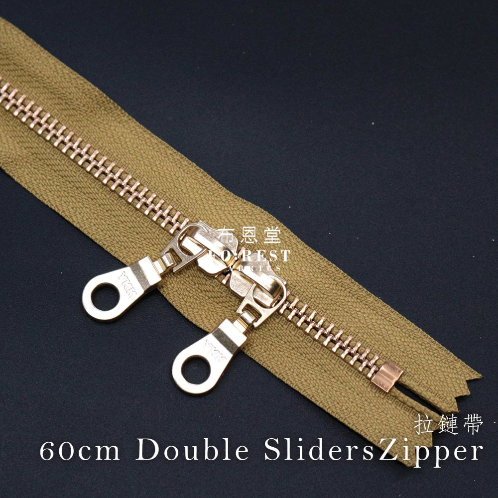 Ykk60Cm Double Silder Zippers Mustard Zipper
