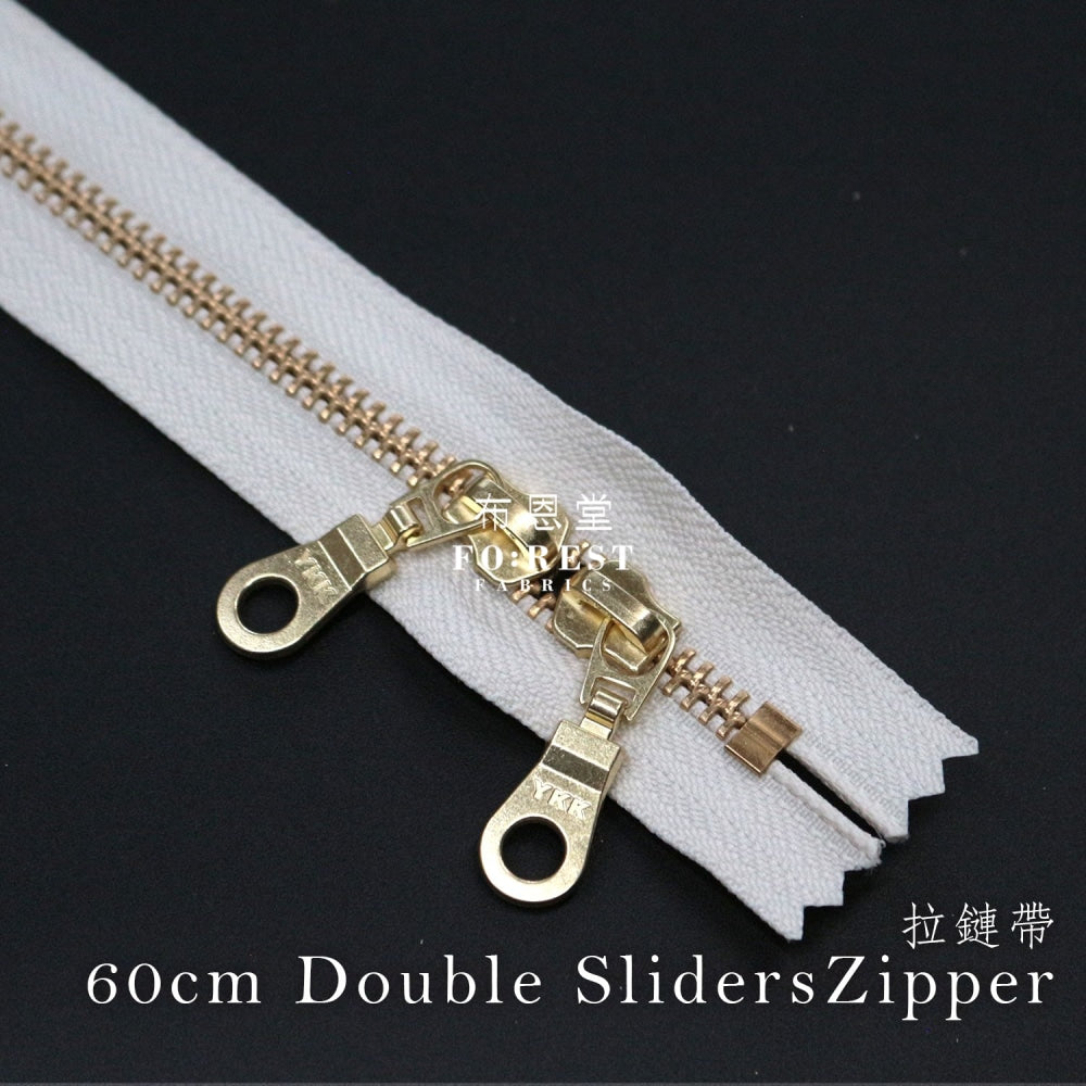 Ykk60Cm Double Silder Zippers Natural Zipper