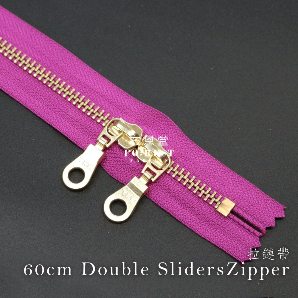 Ykk60Cm Double Silder Zippers Purple Zipper